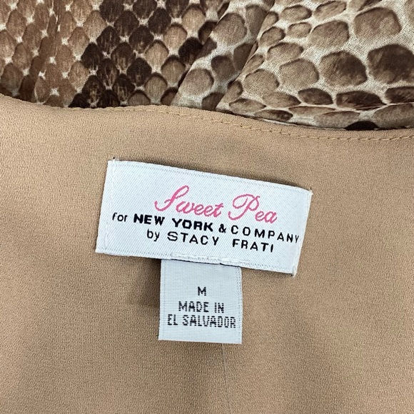 Sweet Pea New York Co Stacy Frati Python Snakeskin Animal Print Wrap Dress M NWT - Picture 5 of 12